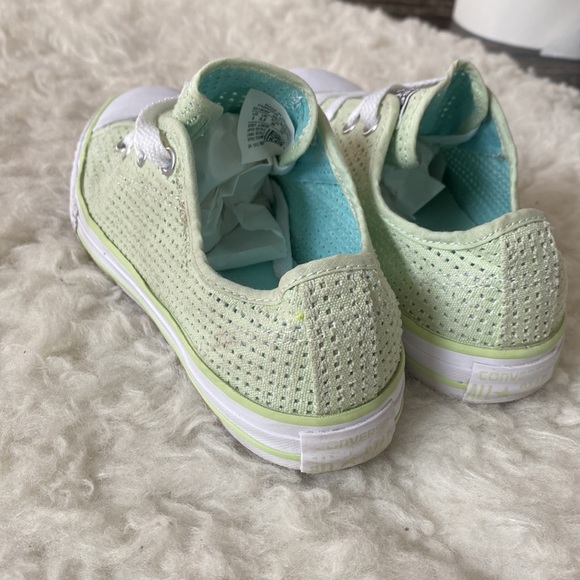 Kids mint green perforated converse. Green converse. Mint green converse kids - Picture 8 of 9